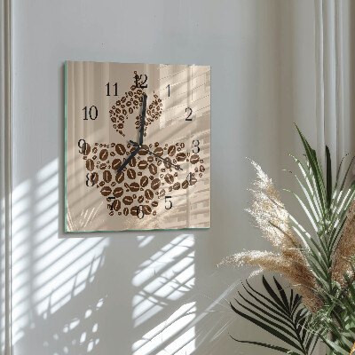Quadratische wanduhr modern Kaffee