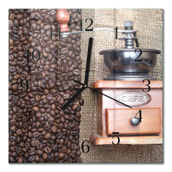 Glasuhr quadratisch Kaffeemühle