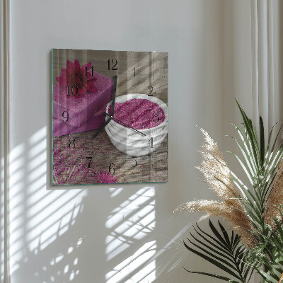 Moderne wanduhr quadratisch Blume