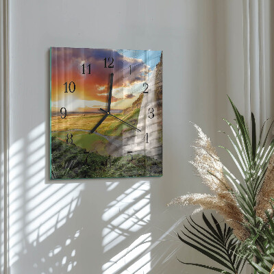 Quadratische wanduhr Wasserfall