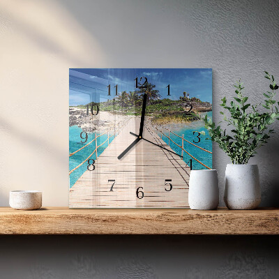 Moderne wanduhr quadratisch Brücke auf der Insel