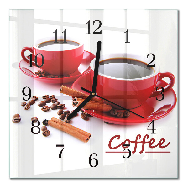 Moderne wanduhr quadratisch Eine Tasse Kaffee