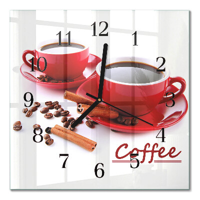 Moderne wanduhr quadratisch Eine Tasse Kaffee
