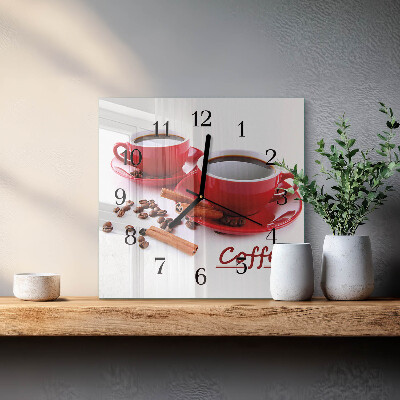 Moderne wanduhr quadratisch Eine Tasse Kaffee