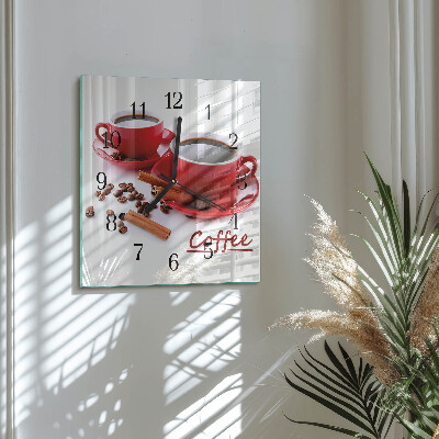 Moderne wanduhr quadratisch Eine Tasse Kaffee