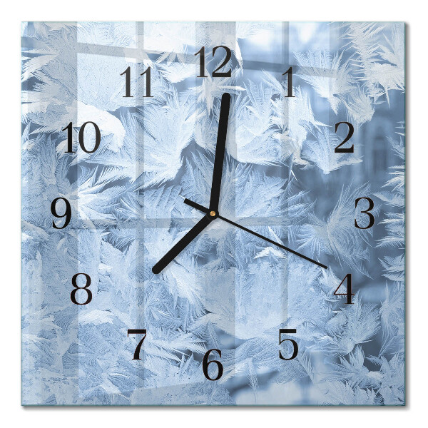 Quadratische wanduhr Schneeflocken