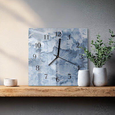 Quadratische wanduhr Schneeflocken