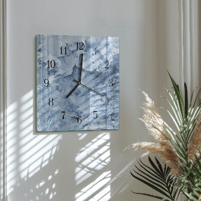 Quadratische wanduhr Schneeflocken