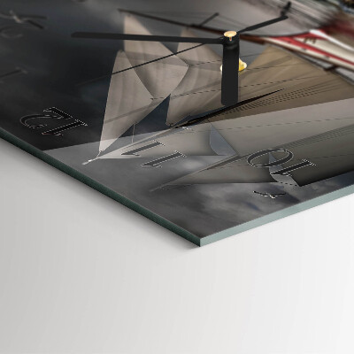 Quadratische wanduhr Segelboot