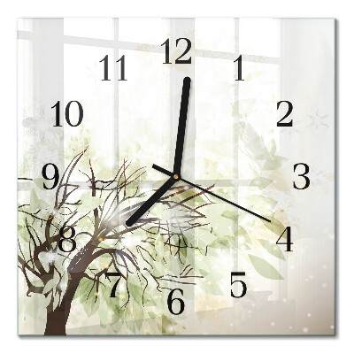 Moderne wanduhr quadratisch Baum