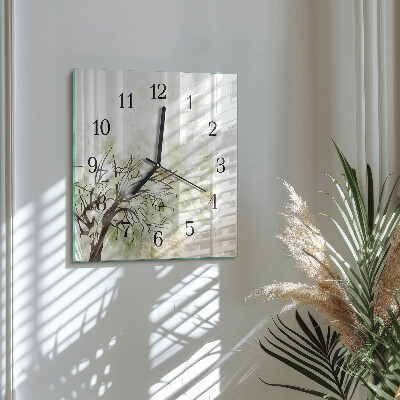 Moderne wanduhr quadratisch Baum