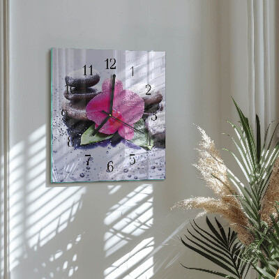 Wanduhr mit motiv quadratisch Orchidee