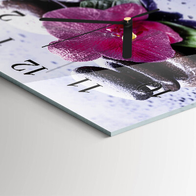 Wanduhr mit motiv quadratisch Orchidee