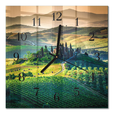 Quadratische wanduhr modern Landschaft