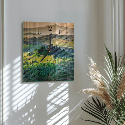 Quadratische wanduhr modern Landschaft