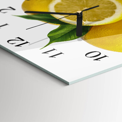 Quadratische wanduhr Zitronen