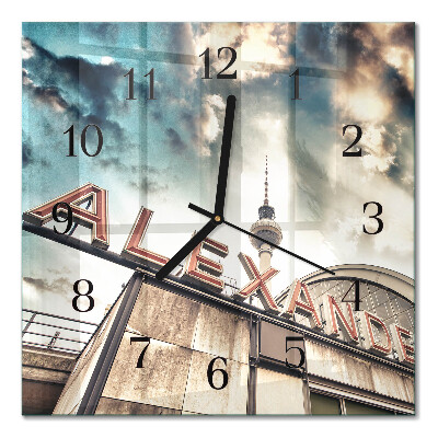 Moderne wanduhr quadratisch Alexanderplatz