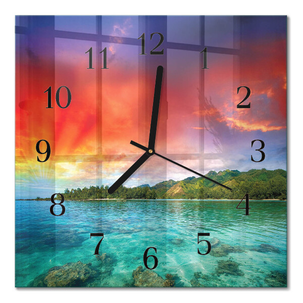 Moderne wanduhr quadratisch Landschaft