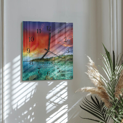 Moderne wanduhr quadratisch Landschaft