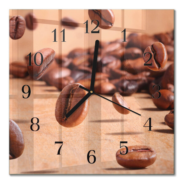 Wanduhr mit motiv quadratisch Kaffeebohnen
