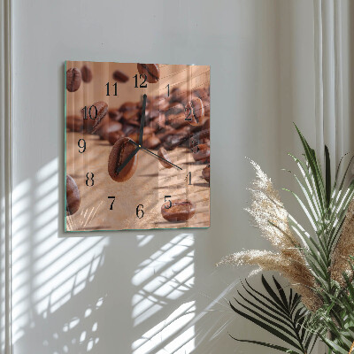 Wanduhr mit motiv quadratisch Kaffeebohnen