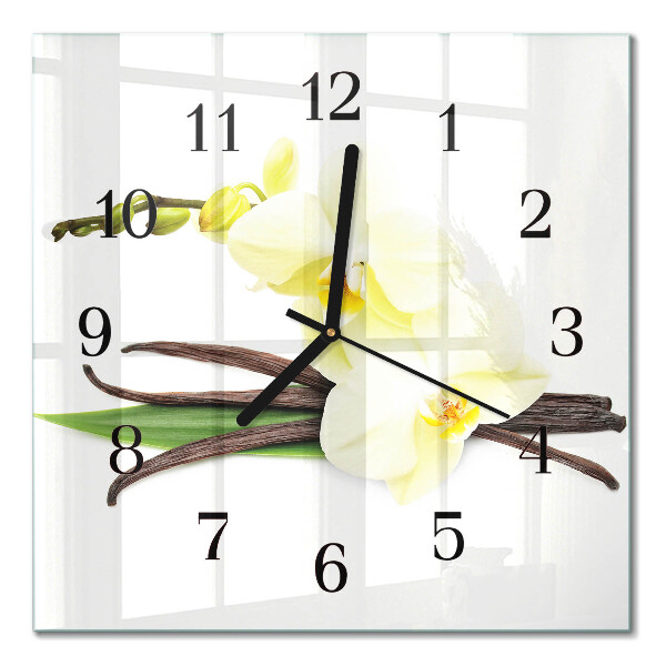 Moderne wanduhr quadratisch Vanilleorchidee