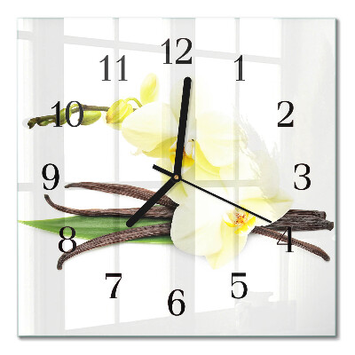 Moderne wanduhr quadratisch Vanilleorchidee