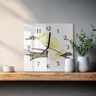 Moderne wanduhr quadratisch Vanilleorchidee