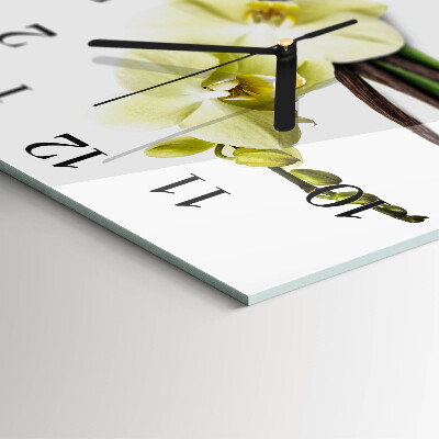 Moderne wanduhr quadratisch Vanilleorchidee