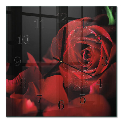 Quadratische wanduhr modern Rose