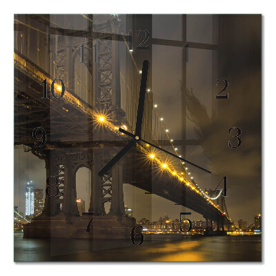 Glasuhr quadratisch Nachtbrücke