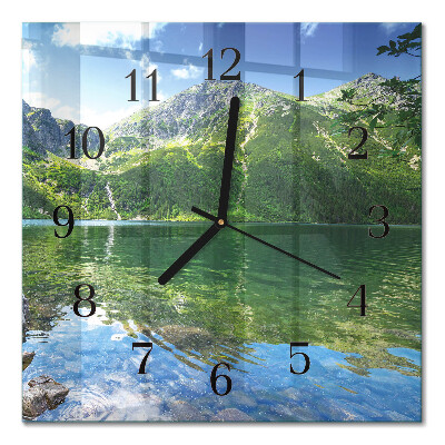 Quadratische wanduhr Bergsee