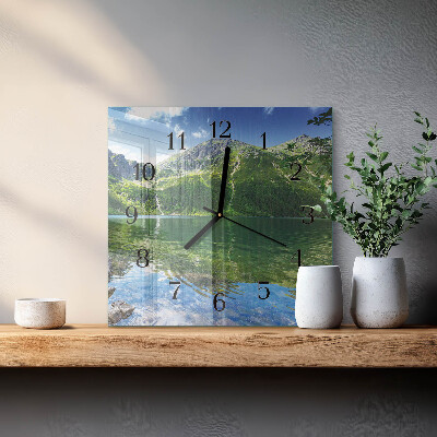 Quadratische wanduhr Bergsee