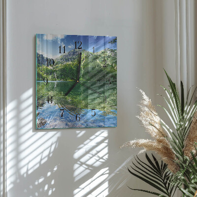Quadratische wanduhr Bergsee