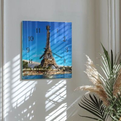 Quadratische wanduhr modern Eiffelturm Paris