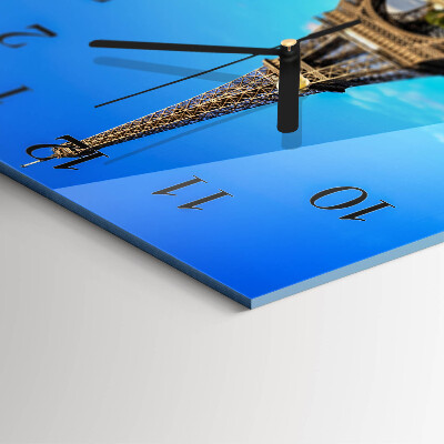 Quadratische wanduhr modern Eiffelturm Paris