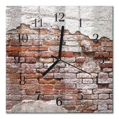 Quadratische wanduhr Ziegel