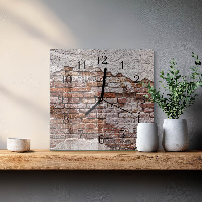 Quadratische wanduhr Ziegel
