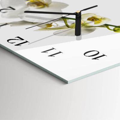 Wanduhr mit motiv quadratisch Orchidee
