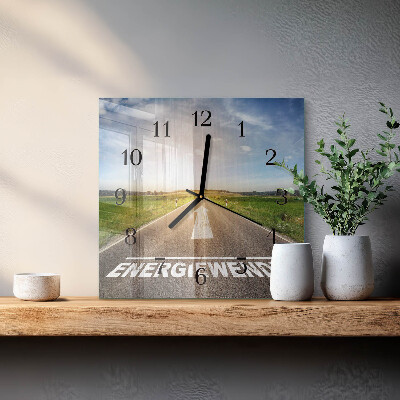 Quadratische wanduhr Feldpfad