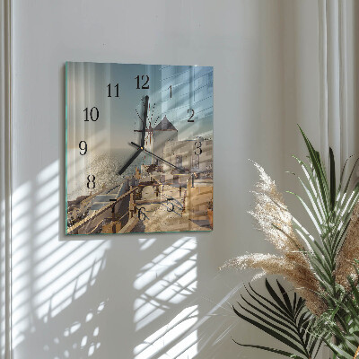 Wanduhr mit motiv quadratisch Santorini