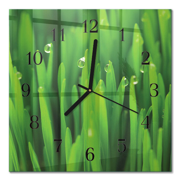 Moderne wanduhr quadratisch Gras