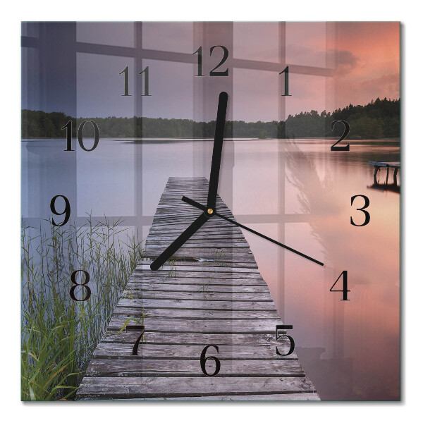 Quadratische wanduhr Brücke