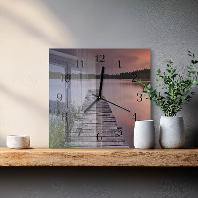 Quadratische wanduhr Brücke