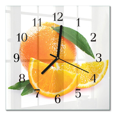 Moderne wanduhr quadratisch Orangen