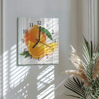 Moderne wanduhr quadratisch Orangen
