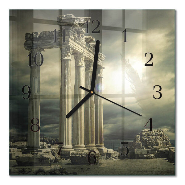 Quadratische wanduhr Akropolis