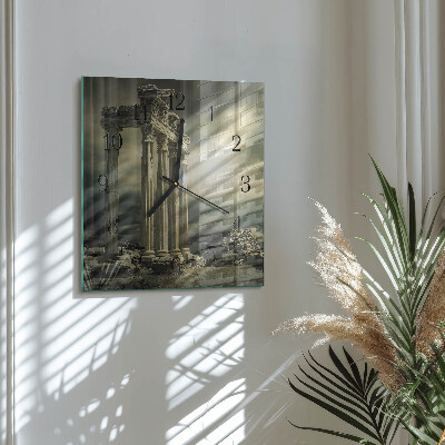 Quadratische wanduhr Akropolis