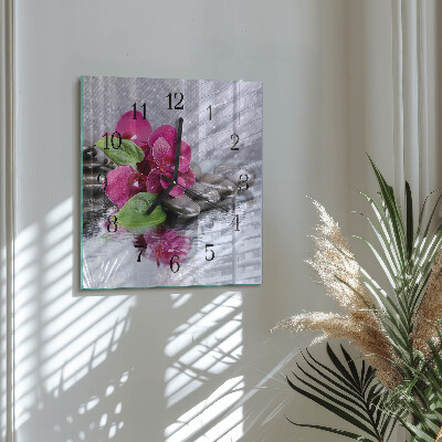 Wanduhr mit motiv quadratisch Orchidee