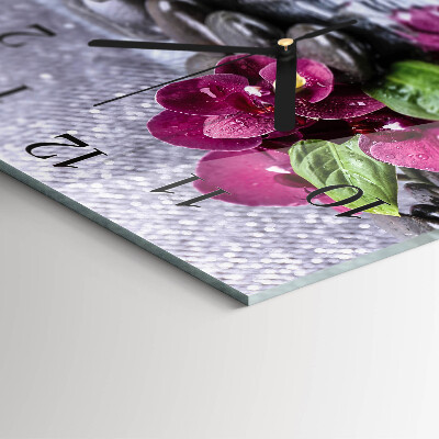 Wanduhr mit motiv quadratisch Orchidee